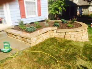 Retaining Wall Flower Bed Kansas City Landscaping